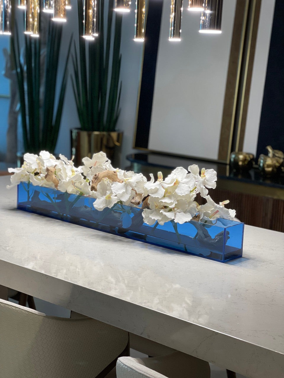 Orchidée Vanda — Collection Biarritz, 91 cm, bleu