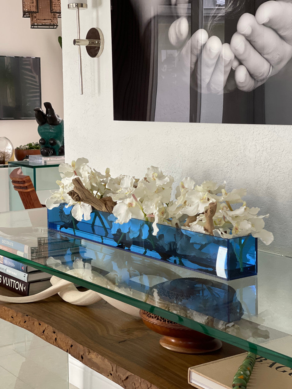 Orchidée Vanda — Collection Biarritz, 91 cm, bleu