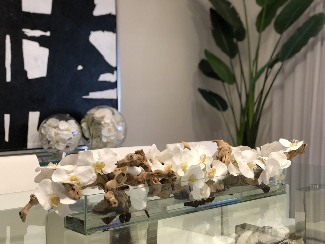 Orchidée Phalaenopsis 91 cm · Édition Antibes, blanc