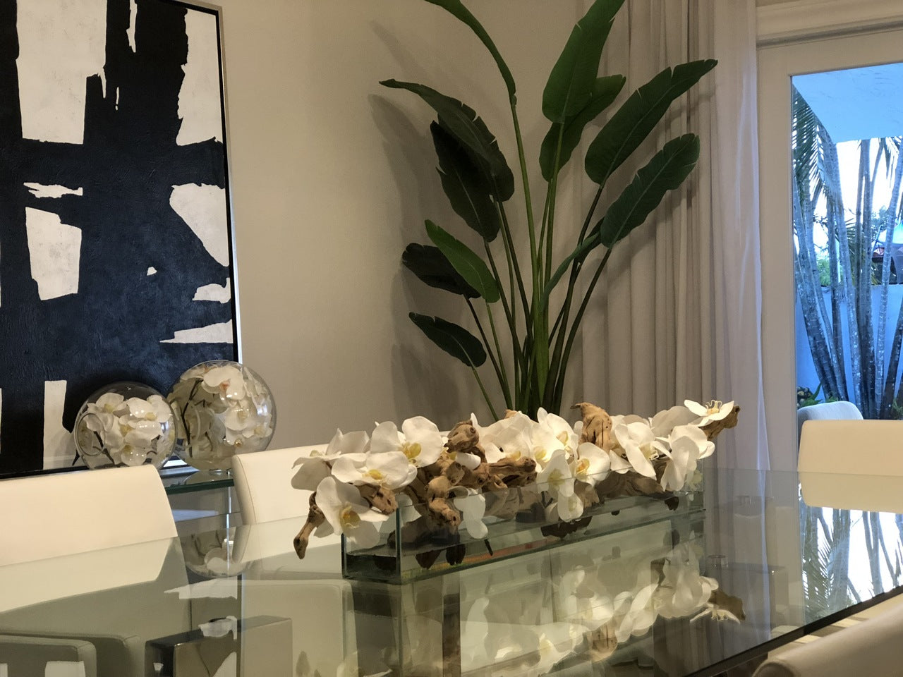 Orchidée Phalaenopsis 91 cm · Édition Antibes, blanc