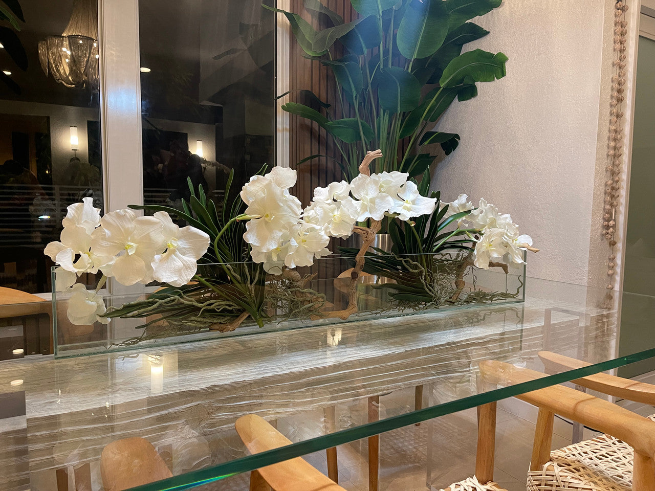 Orchidée Vanda — Collection Aquitaine, 122 cm, blanc