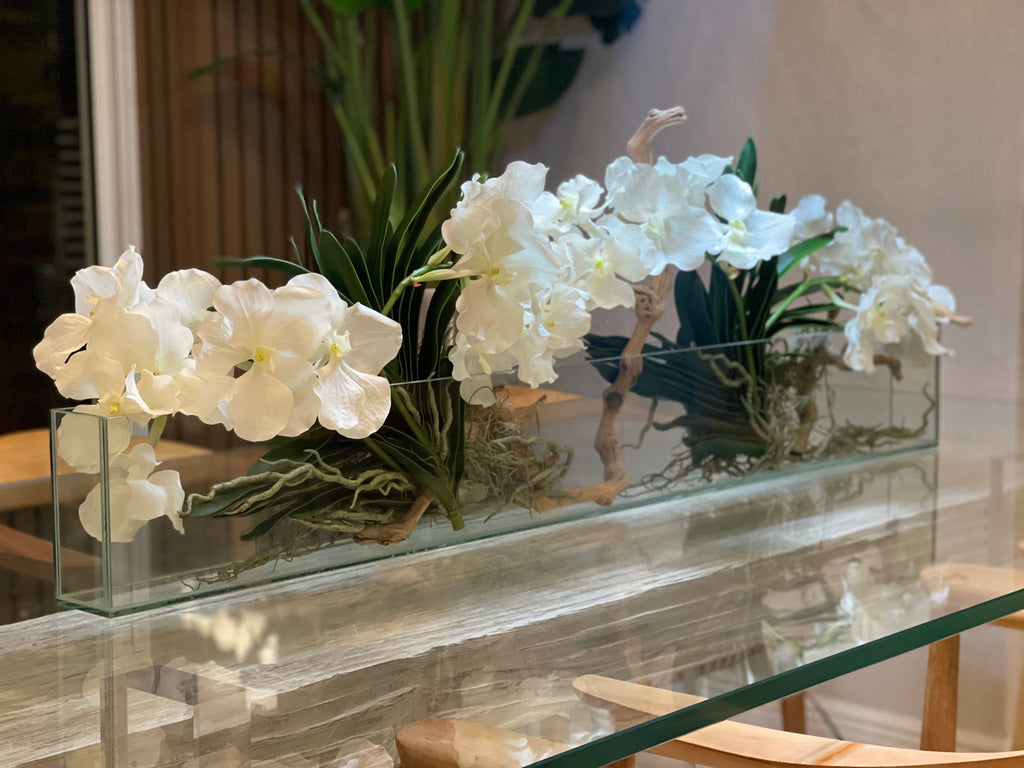 Orchidée Vanda — Collection Aquitaine, 122 cm, blanc