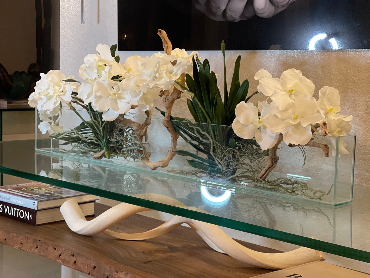 Orchidée Vanda — Collection Aquitaine, 122 cm, blanc