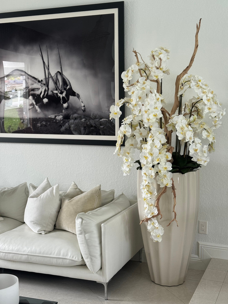 Composition Feuillage — Collection Menton, blanc