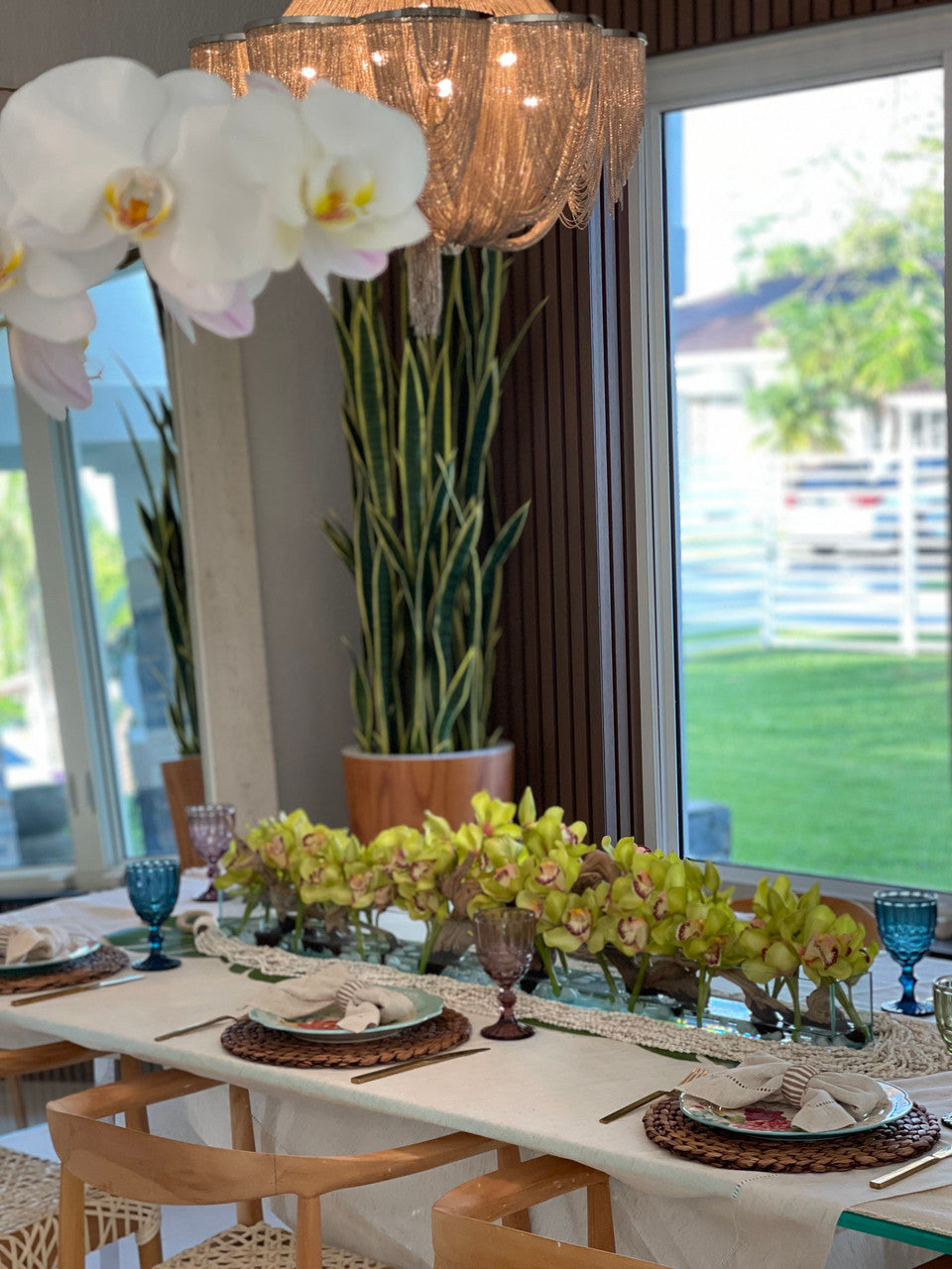 Orchidée Cymbidium — Collection Menton, 122 cm, vert