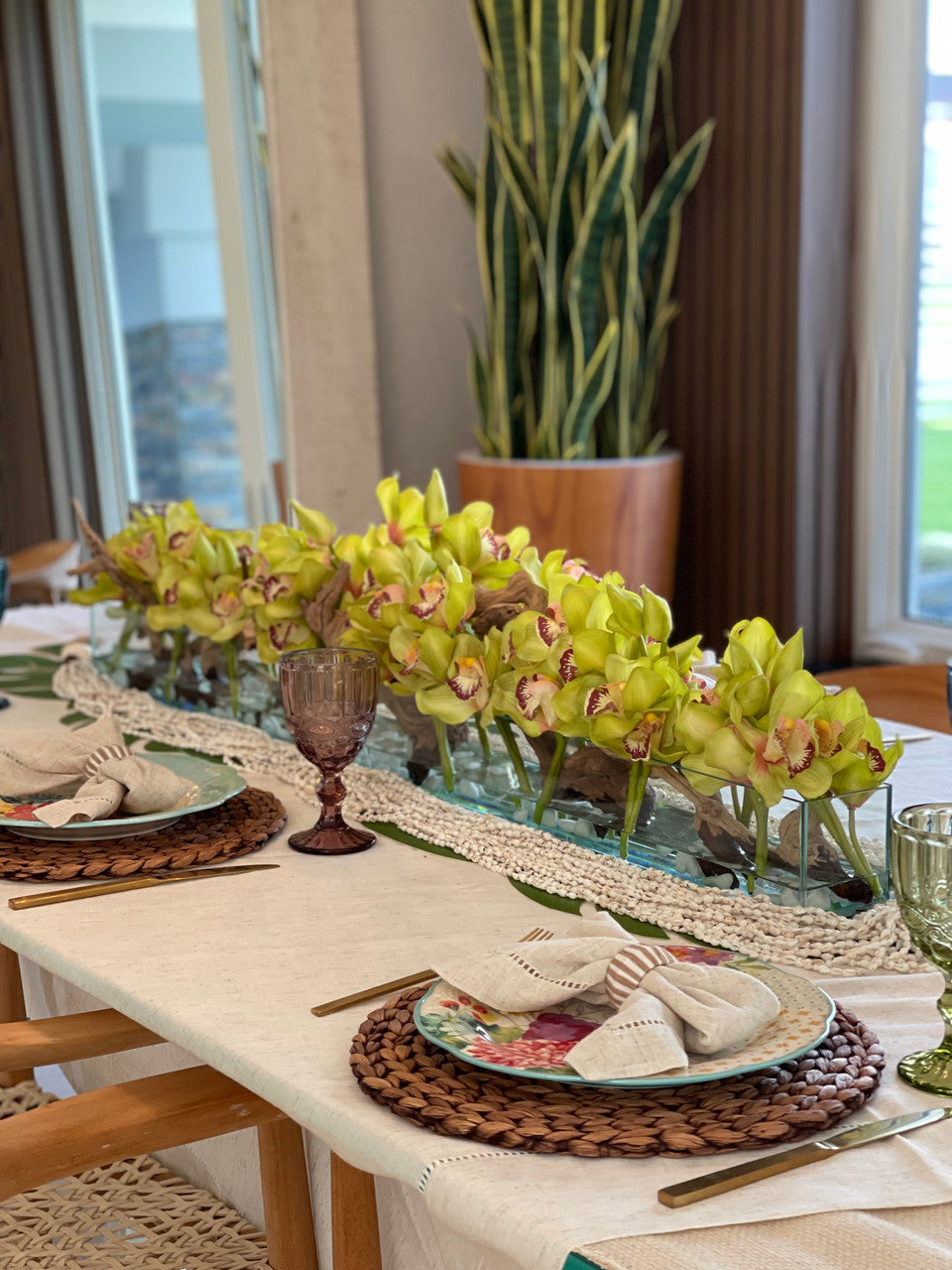 Orchidée Cymbidium — Collection Menton, 122 cm, vert