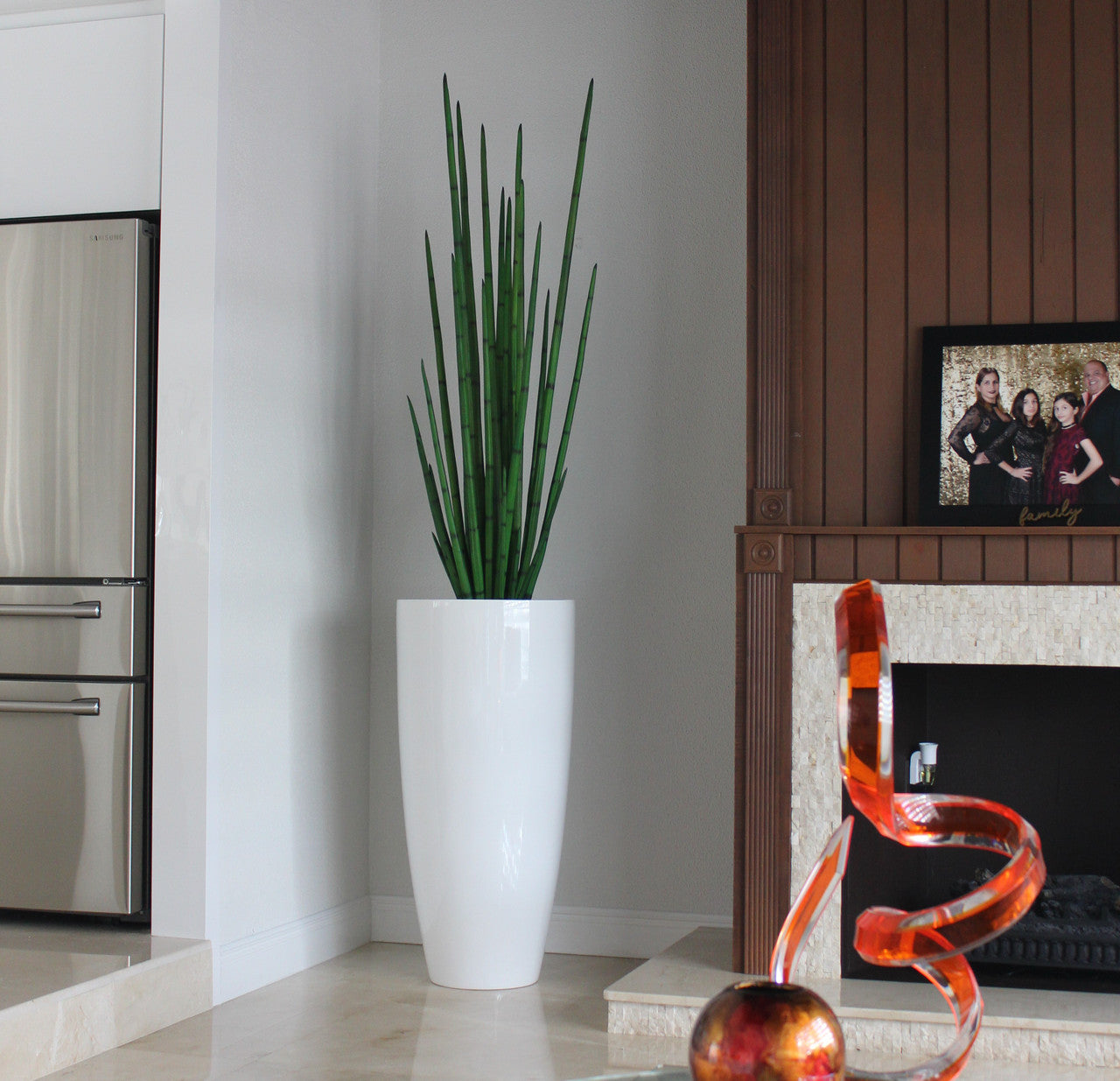 Sansevière XL — Collection Biarritz, 160 cm, blanc brillant
