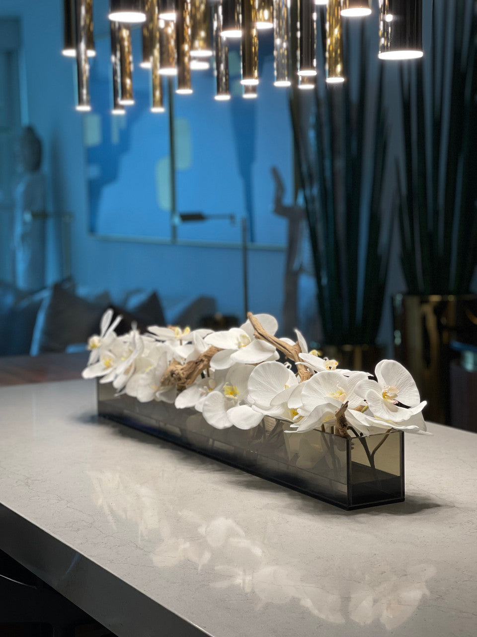 Orchidée Phalaenopsis 91 cm · Édition Anjou, blanc