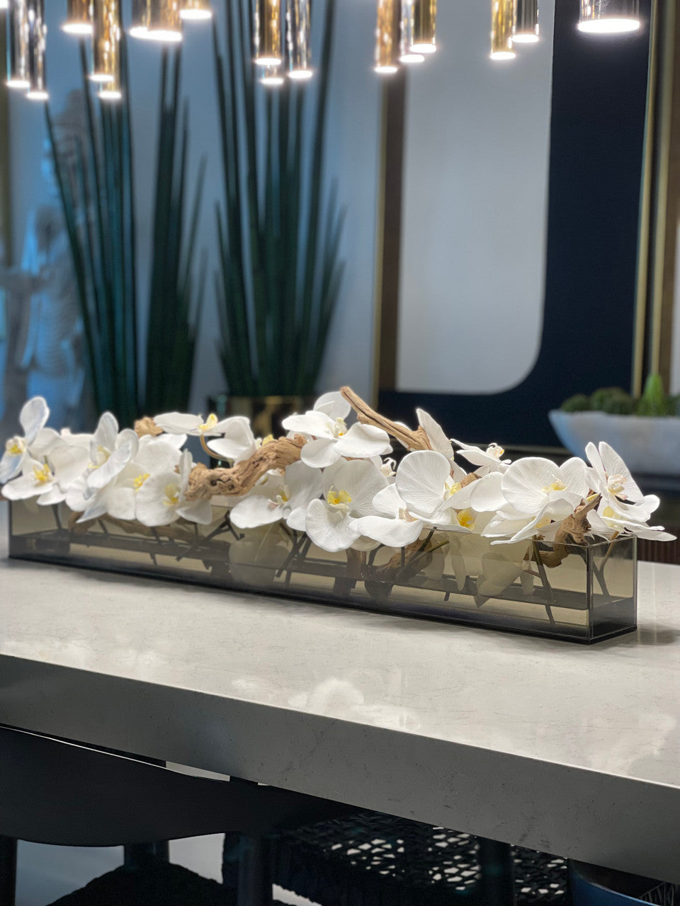 Orchidée Phalaenopsis 91 cm · Édition Anjou, blanc