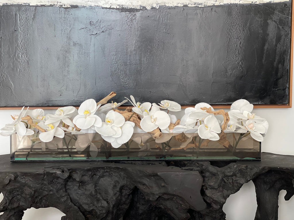 Orchidée Phalaenopsis 91 cm · Édition Anjou, blanc