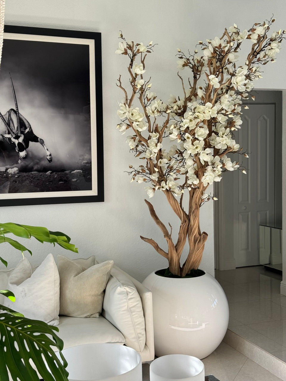 Composition Magnolia 76 cm | Signature Cannes, blanc brillant